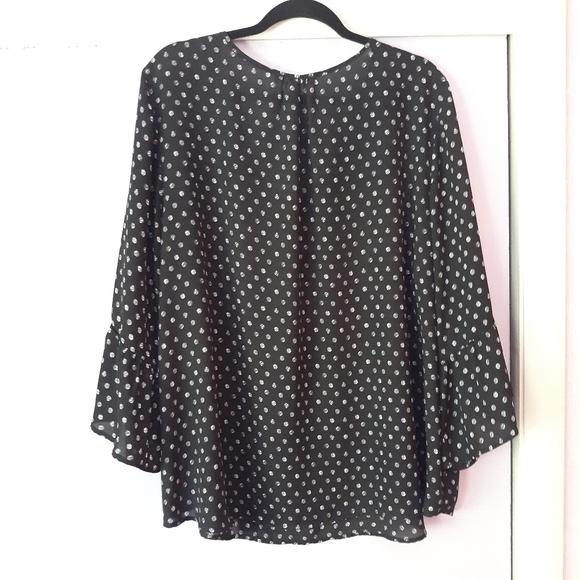 Spense bell sleeved black and white blouse - Picture 2 of 5